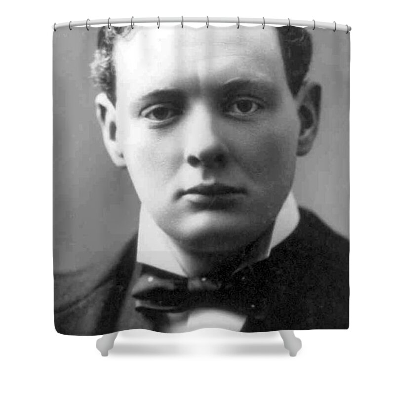 Winston Churchill Shower Curtain featuring the photograph Young Winston Churchill by English School