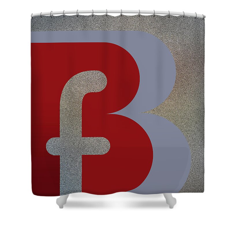 F Shower Curtain featuring the digital art Your Name - B F or F B Monogram #1 by Attila Meszlenyi