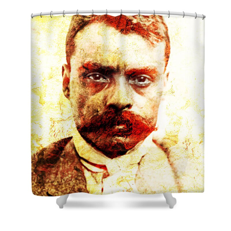 Emiliano Zapata Shower Curtain featuring the photograph Zapata by J U A N - O A X A C A