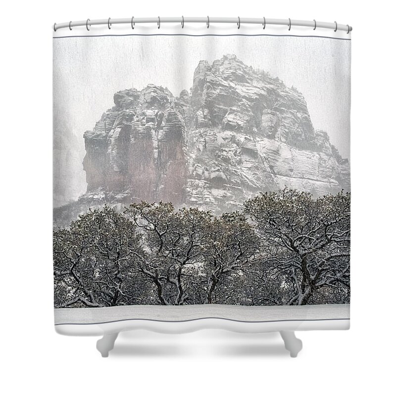 Utah Shower Curtain featuring the photograph Zion Snowstorm #1 by Robert Fawcett