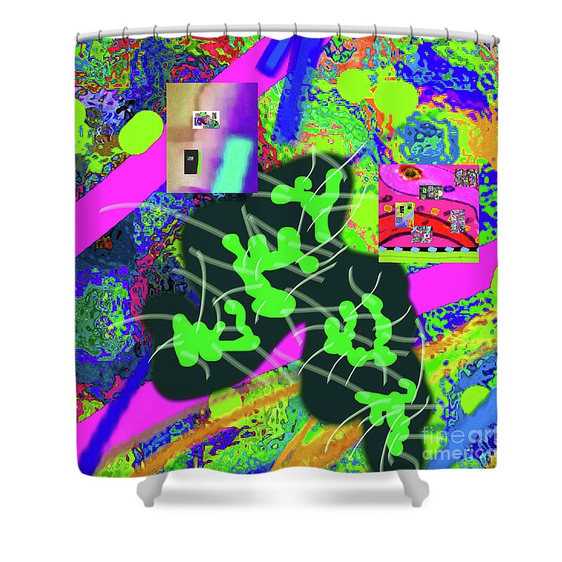 Walter Paul Bebirian Shower Curtain featuring the digital art 10-20-2015hab by Walter Paul Bebirian