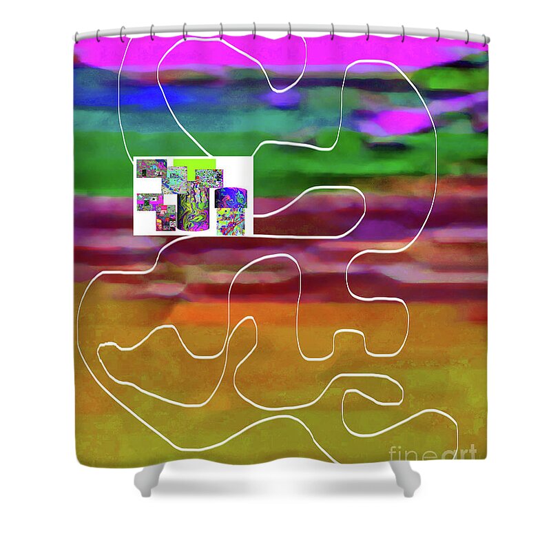 Walter Paul Bebirian Shower Curtain featuring the digital art 10-22-2015abc by Walter Paul Bebirian