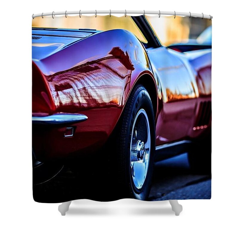 Chevrolet Corvette Shower Curtain featuring the digital art Chevrolet Corvette #10 by Super Lovely
