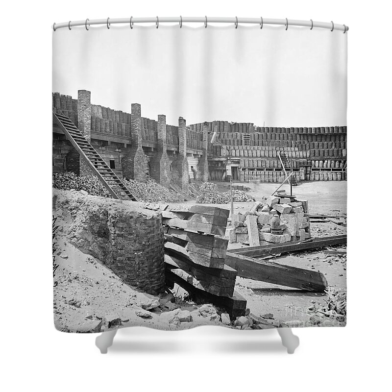 1865 Shower Curtain featuring the photograph CIVIL WAR, FORT SUMTER - to license for professional use visit GRANGER.com by Granger