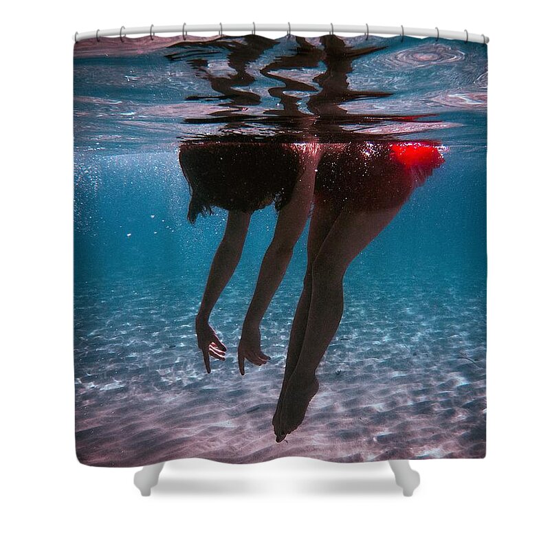 Swim Shower Curtain featuring the photograph 10 by Gemma Silvestre