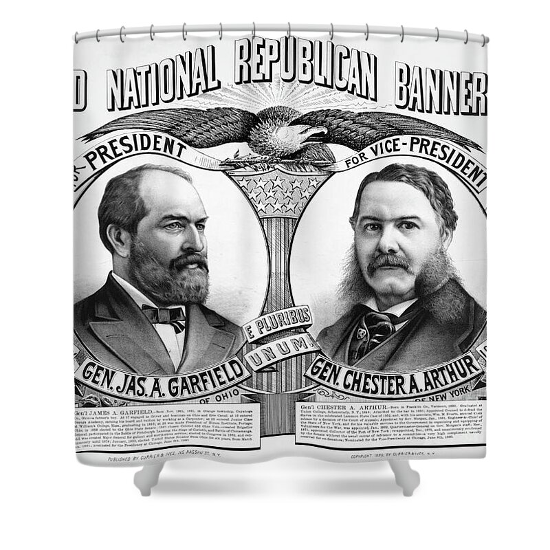1880 Shower Curtain featuring the drawing Presidential Campaign, 1880. #10 by Granger