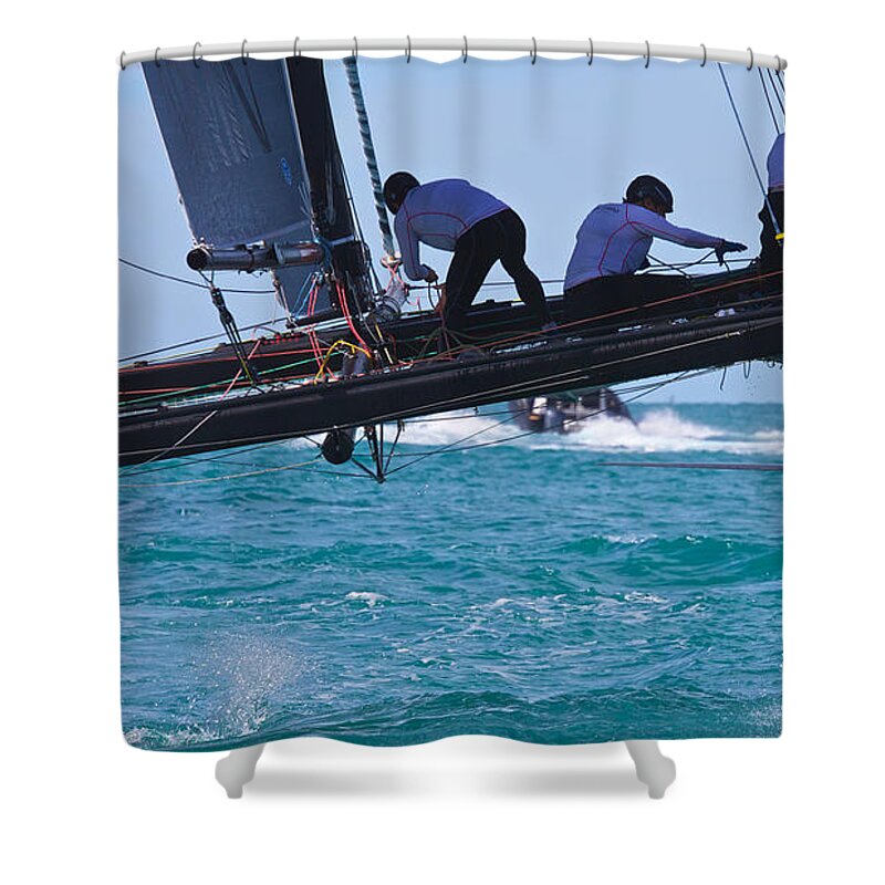 Key Shower Curtain featuring the photograph Key West Race Week #1073 by Steven Lapkin