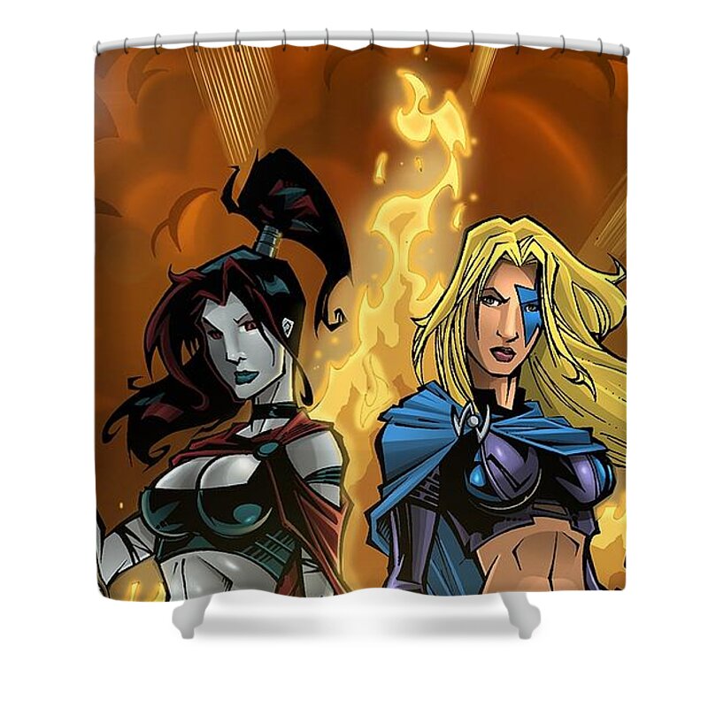 10th Muse Shower Curtain featuring the digital art 10th Muse by Super Lovely