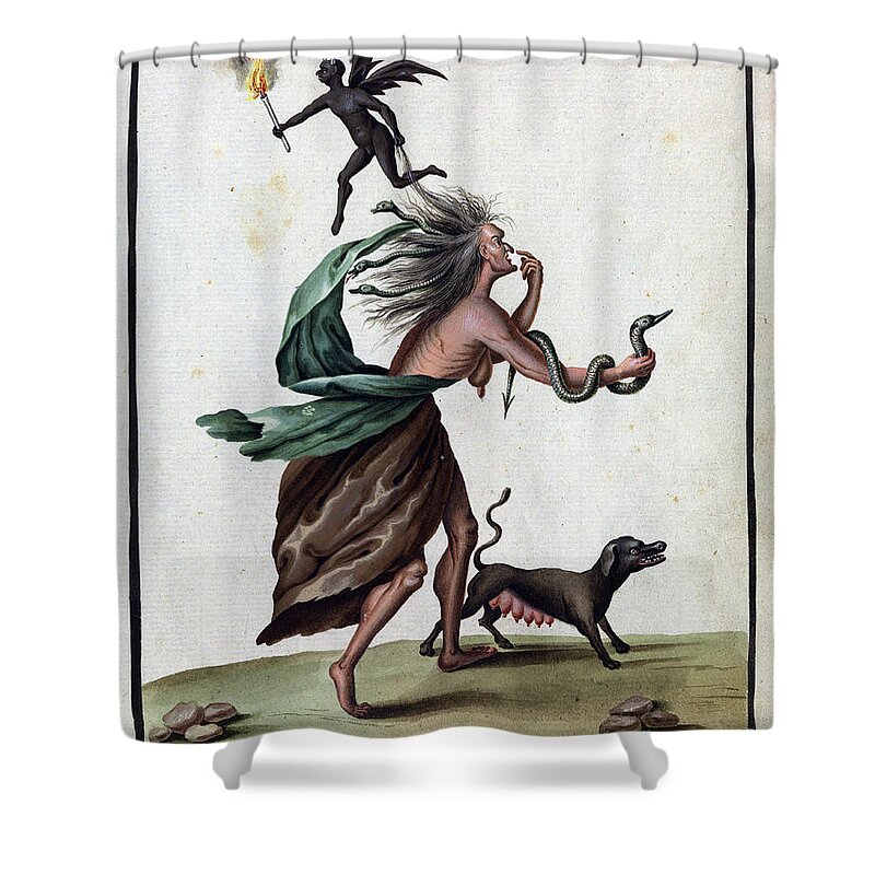 History Shower Curtain featuring the photograph Demonology, 18th Century #11 by Wellcome Images