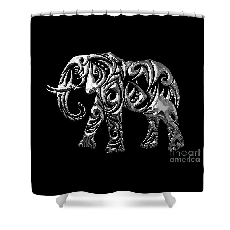 Elephant Shower Curtain featuring the mixed media Elephant Collection #11 by Marvin Blaine