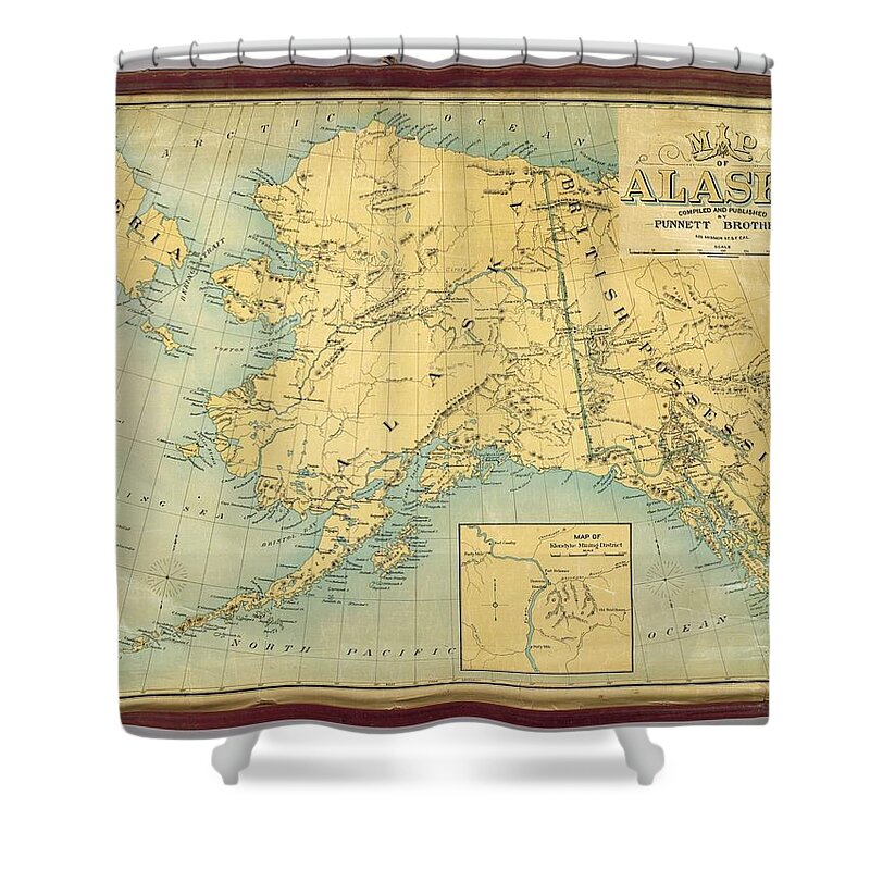 Map Shower Curtain featuring the digital art Map #11 by Super Lovely