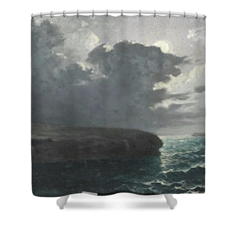Attributed To Girolamo Gianni (italian Shower Curtain featuring the painting Moonlight #11 by MotionAge Designs