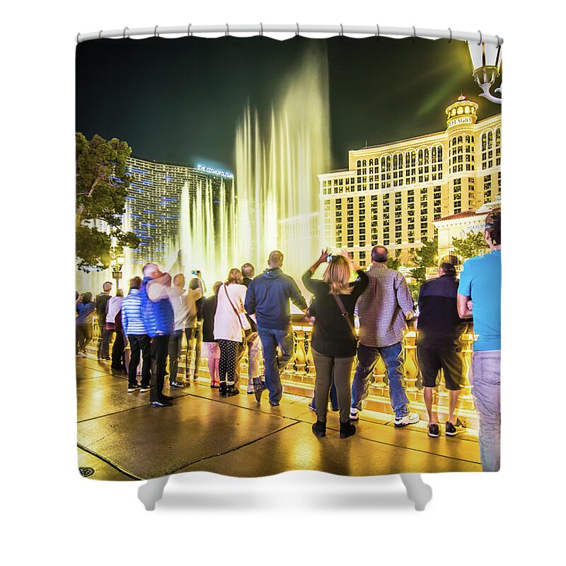 Water Shower Curtain featuring the photograph November 2017 Las Vegas Nevada - Scenes around bellagio resort h #11 by Alex Grichenko