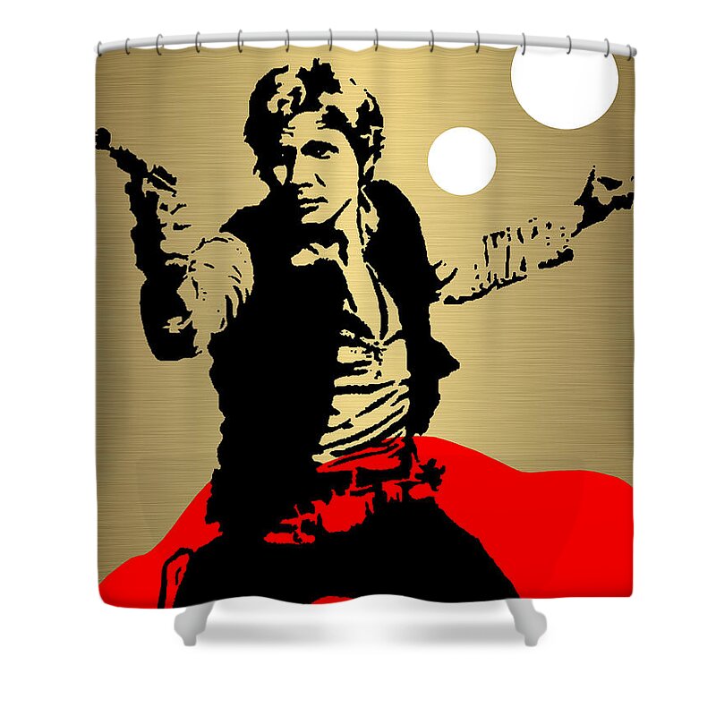 Star Wars Shower Curtain featuring the mixed media Star Wars Han Solo Collection #11 by Marvin Blaine