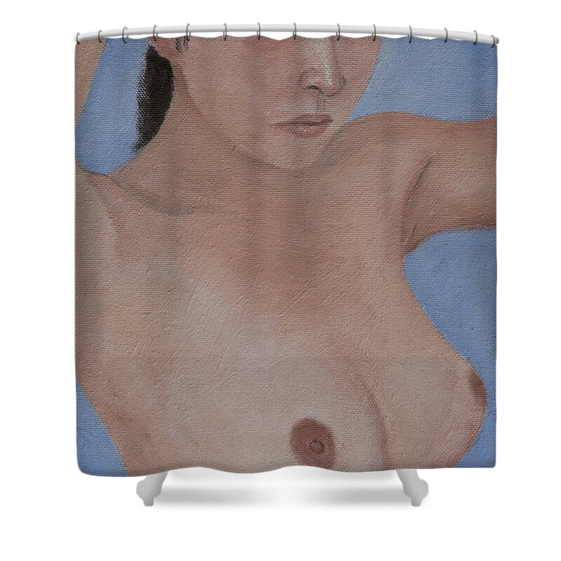 Nude Shower Curtain featuring the painting Youth #12 by Masami Iida