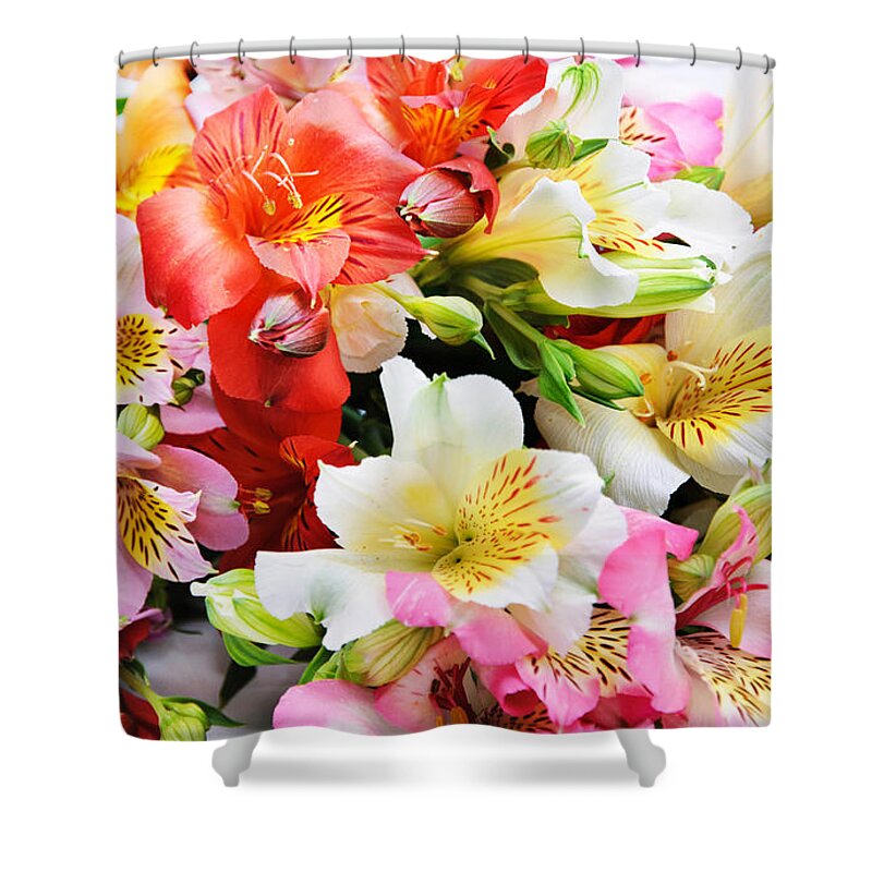 Flower Shower Curtain featuring the digital art Flower #116 by Super Lovely