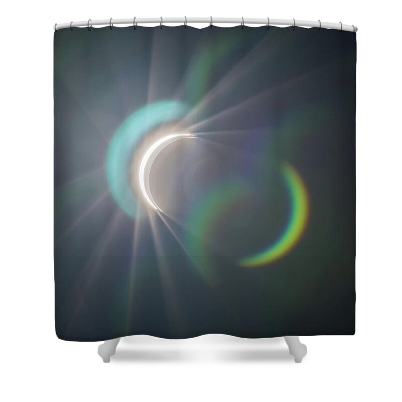 Astro Shower Curtain featuring the photograph Partial Solar Eclipse August 21 2017 #12 by Alex Grichenko