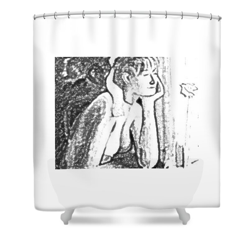 Pinups Shower Curtain featuring the digital art Pinup #5 by Kim Kent