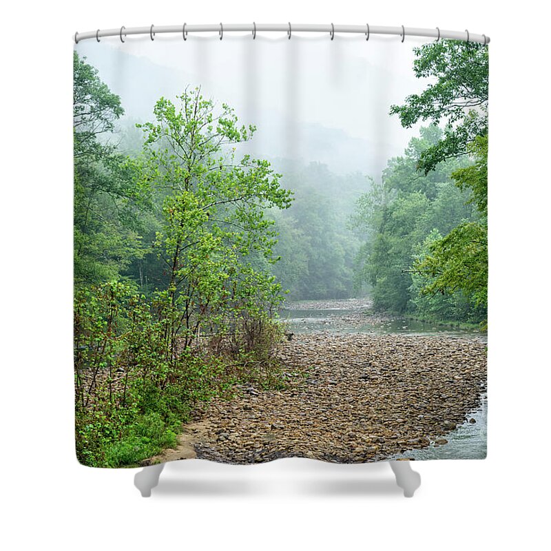 Williams River Shower Curtain featuring the photograph Williams River Summer Mist #12 by Thomas R Fletcher