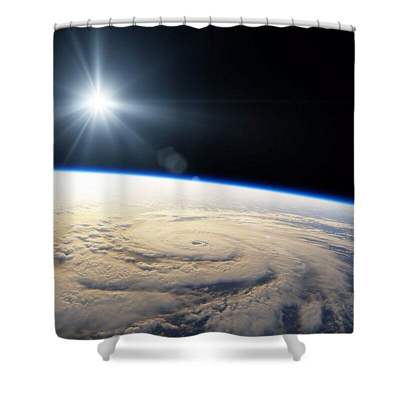 From Space Shower Curtain featuring the photograph From Space #13 by Mariel Mcmeeking