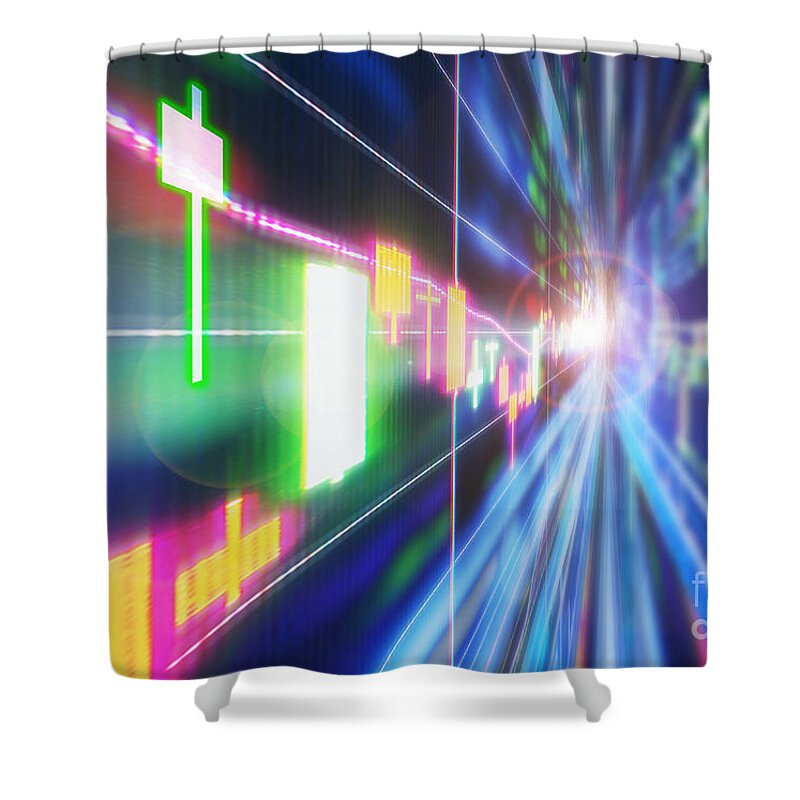 Analysis Shower Curtain featuring the photograph Stock Market Concept #13 by Setsiri Silapasuwanchai