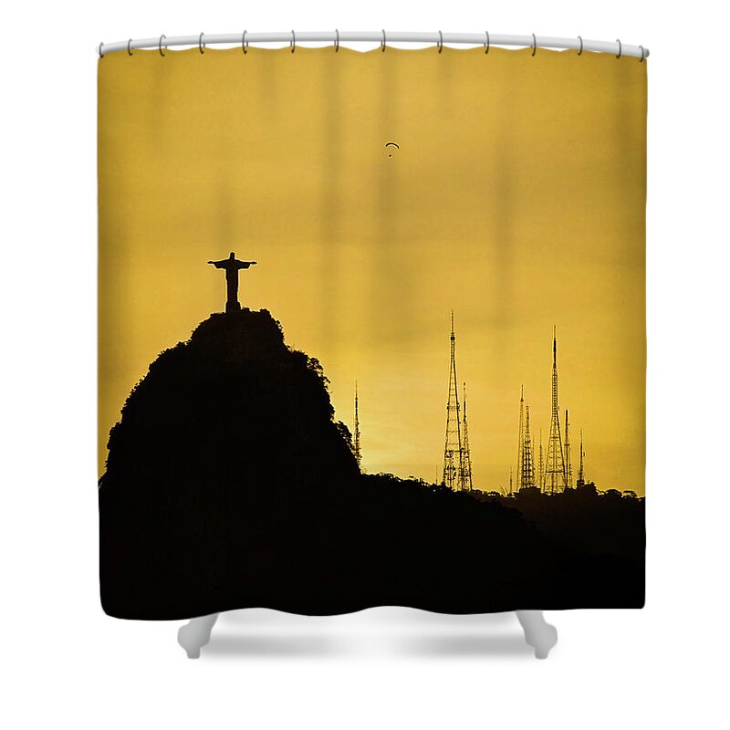 Riodejaneiro Shower Curtain featuring the photograph Cristo Redentor #14 by Cesar Vieira