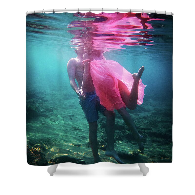 Swim Shower Curtain featuring the photograph 14 by Gemma Silvestre