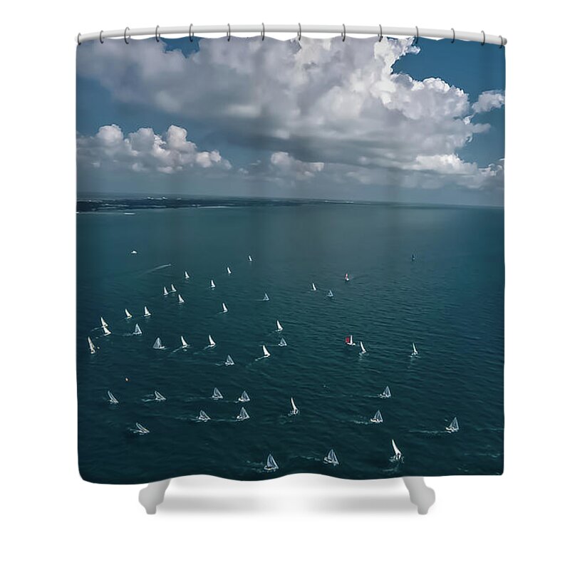 Sail Shower Curtain featuring the photograph On High #12 by Steven Lapkin