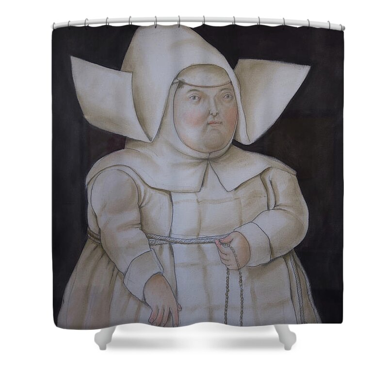 Bogota Shower Curtain featuring the digital art Bogota Museo Botero #15 by Carol Ailles