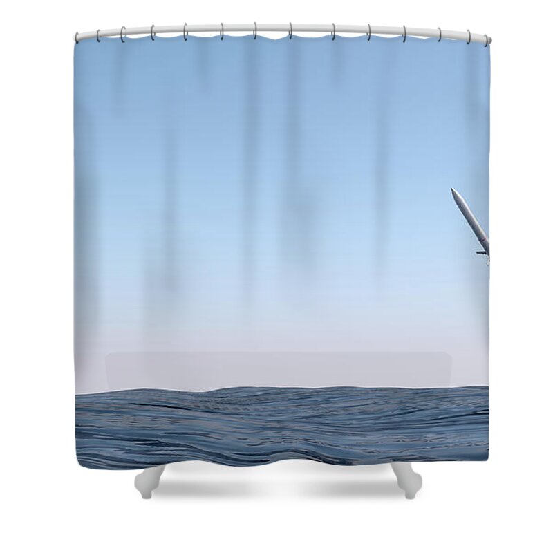 Missile Shower Curtain featuring the digital art Intercontinental Ballistic Missile #15 by Allan Swart