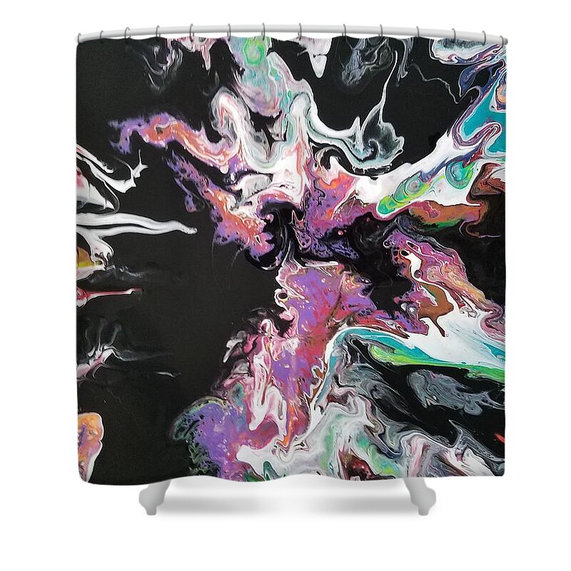 Abstract Shower Curtain featuring the painting #153 #153 by Gerry Smith