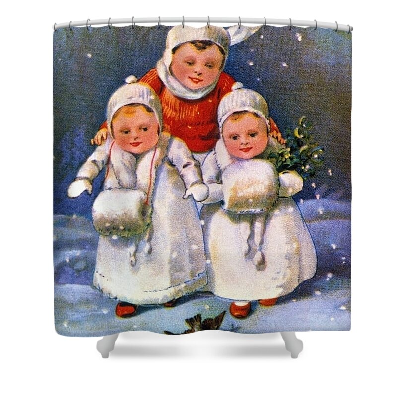 19th Century Shower Curtain featuring the photograph American Christmas Card #16 by Granger