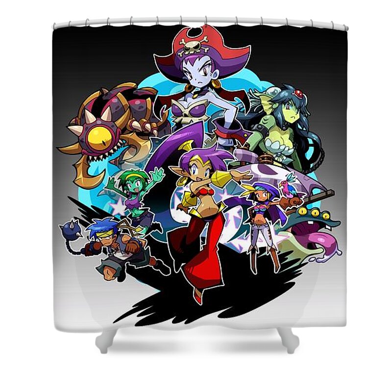 Video Game Shower Curtain featuring the digital art Video Game #16 by Maye Loeser