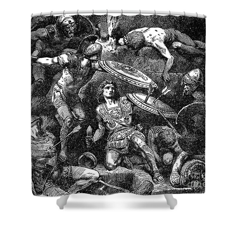 1894 Shower Curtain featuring the drawing Alexander The Great #17 by Granger