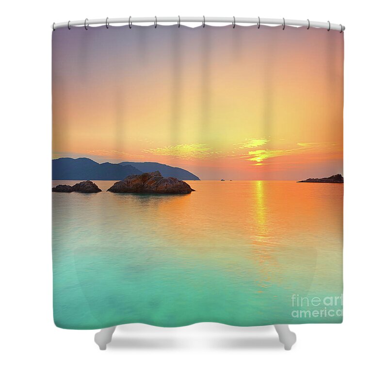 Sea Shower Curtain featuring the photograph Sunrise #17 by MotHaiBaPhoto Prints