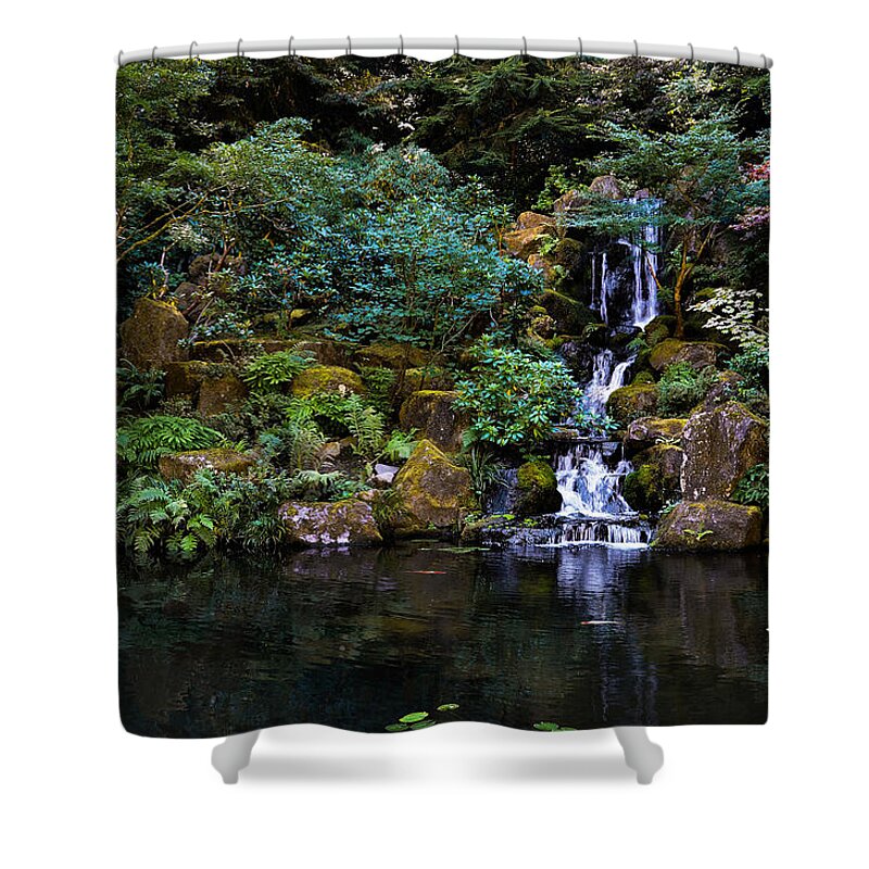 Waterfall Shower Curtain featuring the digital art Waterfall #17 by Maye Loeser
