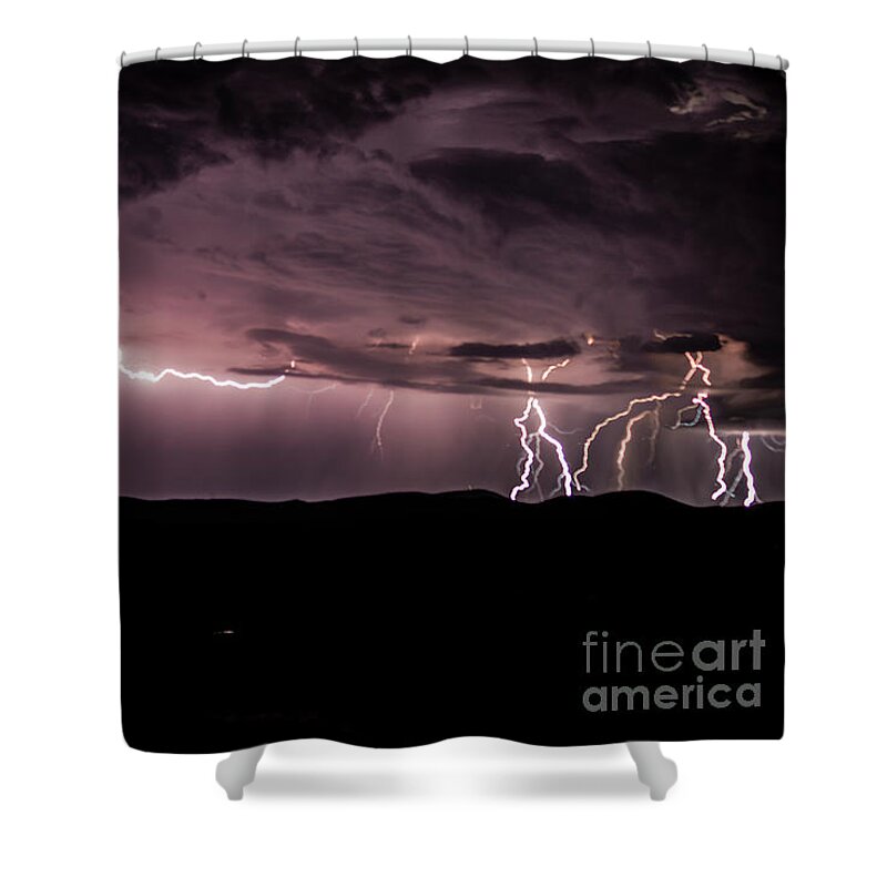 Lightning Shower Curtain featuring the photograph Lightning #19 by Mark Jackson