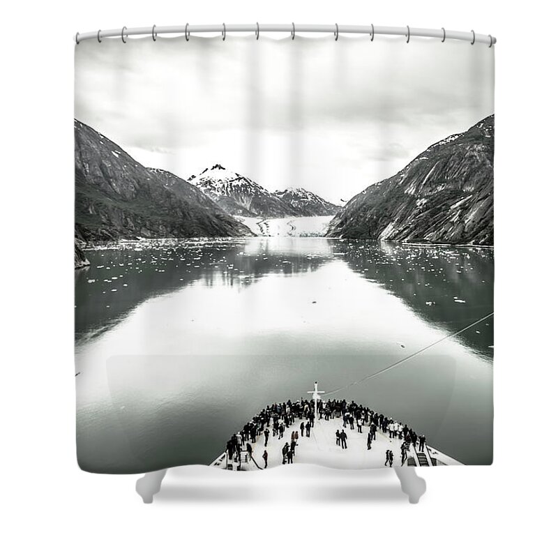 Glacier Shower Curtain featuring the photograph Magnificent Sawyer Glacier at the tip of Tracy Arm Fjord #18 by Alex Grichenko