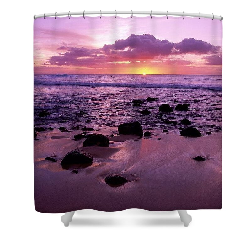 Sunset Shower Curtain featuring the digital art Sunset #18 by Maye Loeser