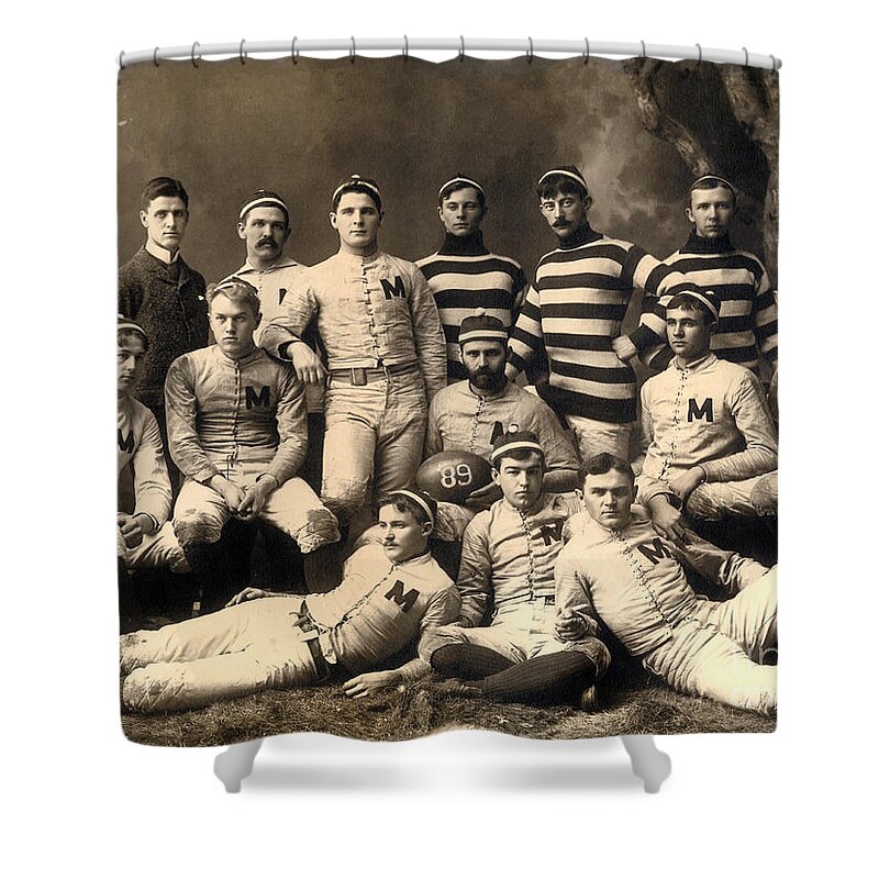 1888 Michigan Wolverines Football Team Shower Curtain featuring the photograph 1889 Michigan Wolverines Football Team  by Jon Neidert
