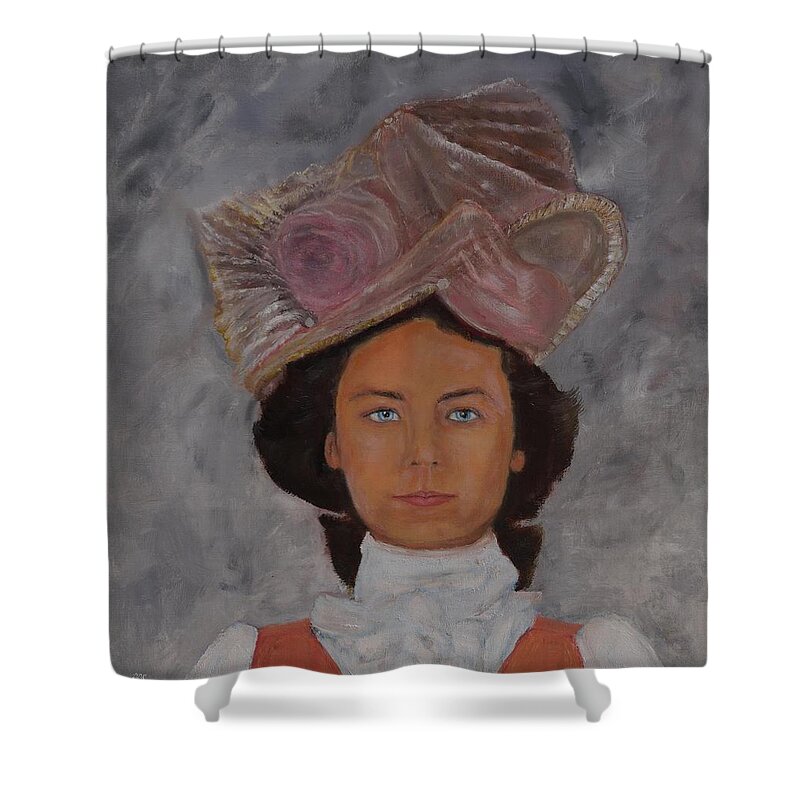Woman Shower Curtain featuring the painting 1890s Graduate by Deborah D Russo