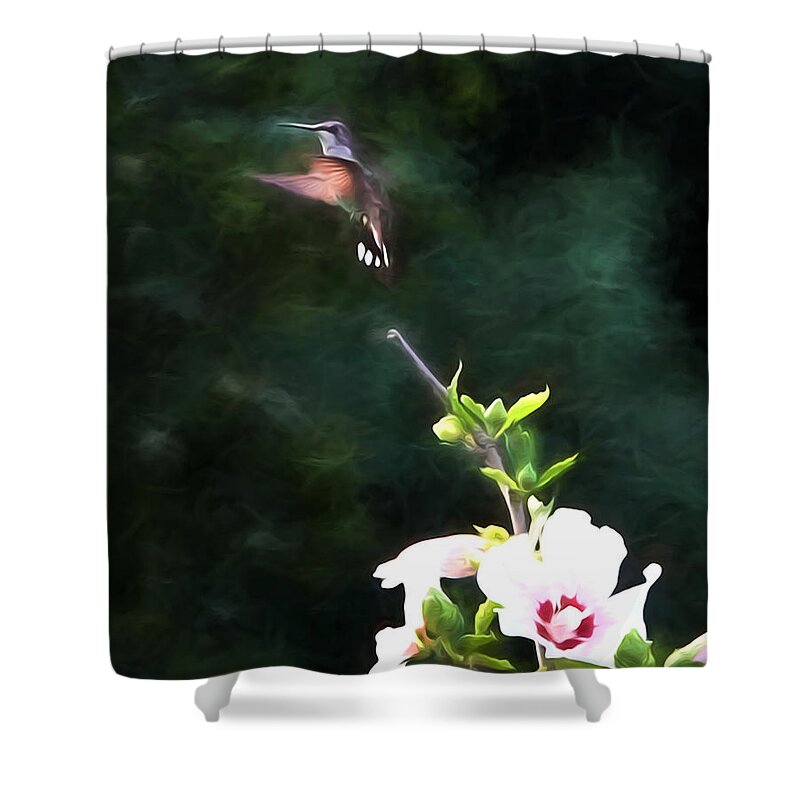 Hummingbird Shower Curtain featuring the photograph Hummingbird #19 by John Freidenberg