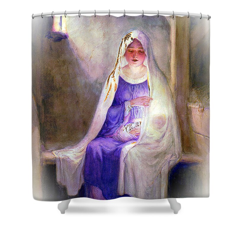 1912 Shower Curtain featuring the photograph 1912 Mary and Baby Jesus by Munir Alawi