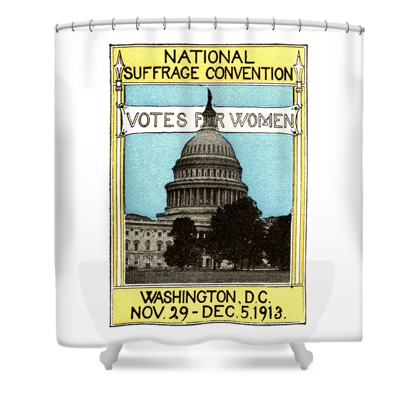 Vintage Shower Curtain featuring the painting 1913 Votes For Women by Historic Image