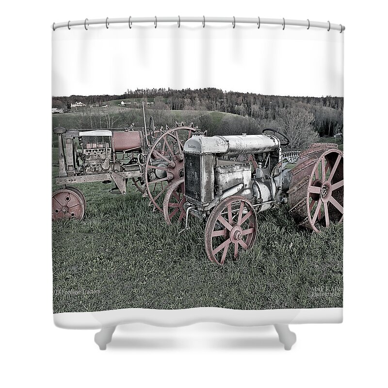 Old Fordson Tractor Shower Curtain featuring the photograph 1923 Fordson Tractors by Mark Allen