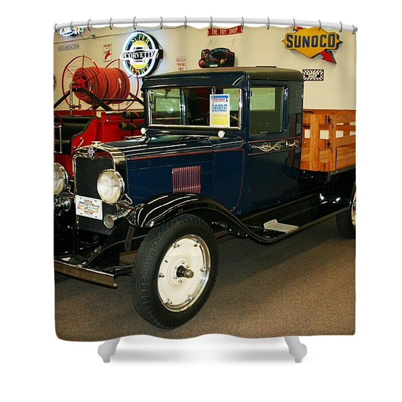 Chevrolet Shower Curtain featuring the photograph 1930 Chevrolet Stake Bed Truck by John Black