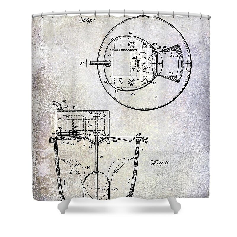 Whisk Or Mixer Patent Shower Curtain featuring the photograph 1933 Electric Cream Whipper Patent by Jon Neidert