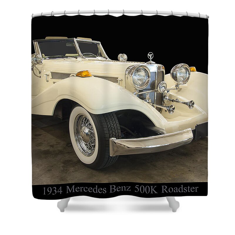 Cars Of The 1930s Shower Curtain featuring the photograph 1934 Mercedes Benz 500k Roadster by Flees Photos