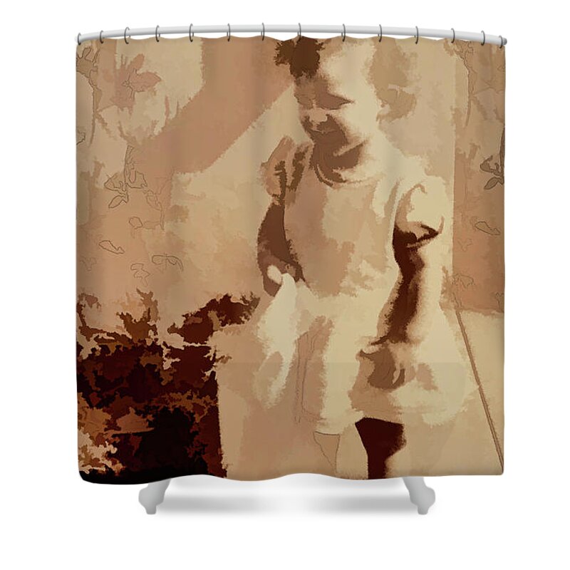 Child Shower Curtain featuring the photograph 1940s Little Girl by Linda Phelps