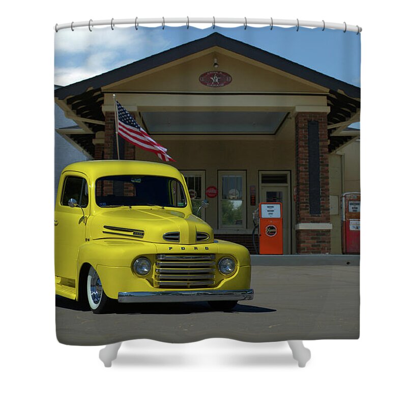 1948 Shower Curtain featuring the photograph 1948 Ford F1 Pickup Truck by Tim McCullough